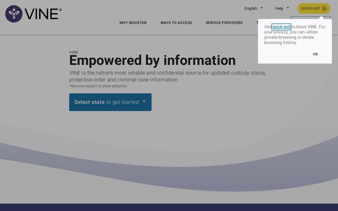 Wright County custody-status record notification search through VINE